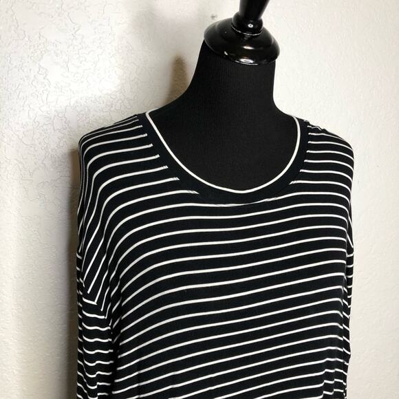 Cabi black white striped jersey knit top size Small #4005 - Picture 3 of 12